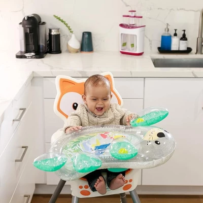 Infantino Tummy Time Giant & Rattle Pat Mat - Baby Sensory Play Mat with Floating Toys – for Newborns 3 Months+