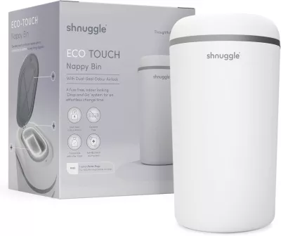 Shnuggle Eco-Touch Nappy Bin, White
