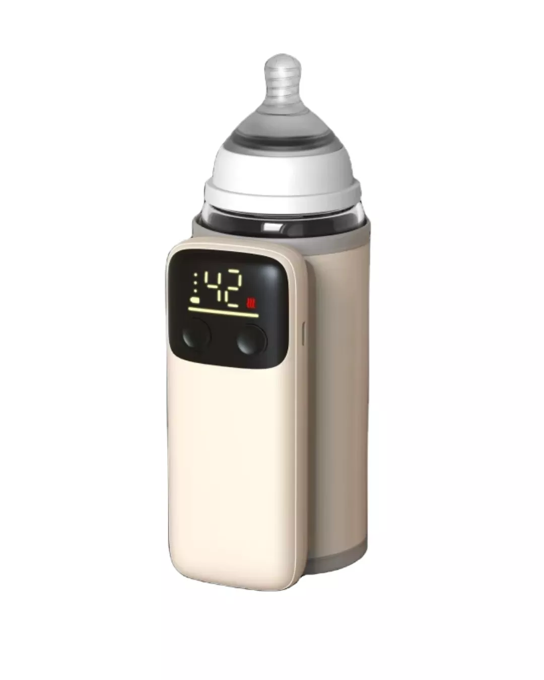 Rechargeable Baby Bottle Warmer Portable, 6 Temperature Setting Warmer with LED Display, Temperature Adjustable, Portable Bottle Warmer for Travel
