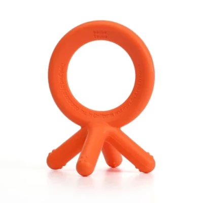 Comotomo Silicone Baby Teether - Blue/Orange 3 Months +