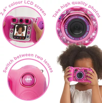VTech KidiZoom Duo Camera FX, Dual Lens Kids Digital Camera with Photo & Video Effects, Voice Recorder, and Learning Games for Ages 3+