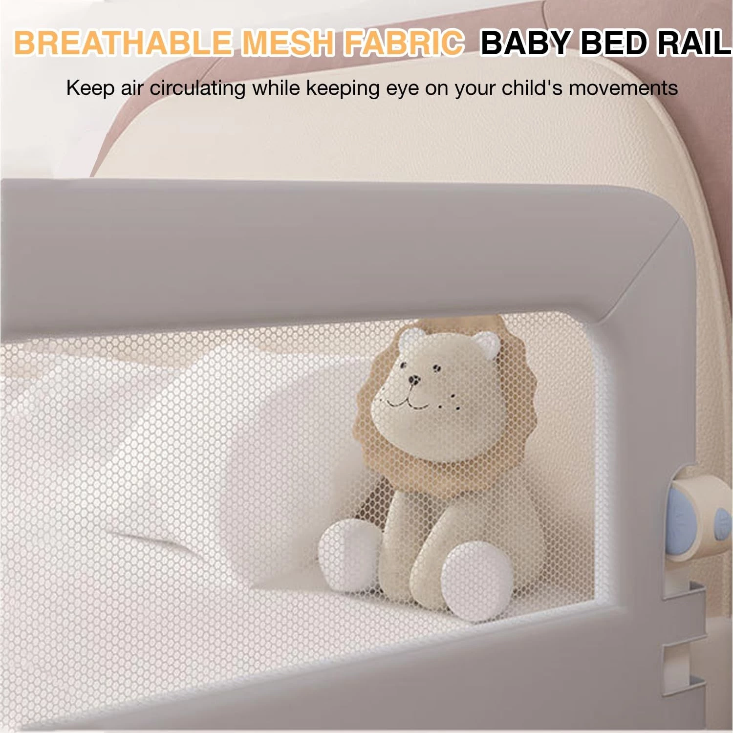 Foldable Toddler Bed Rail Guard with Adjustable Height | Baby Safety Bed Fence for Twin, Full, Queen & King Beds