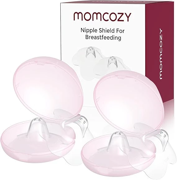 Momcozy Nipple Shield, Floral Contact Nipple Shield for Breastfeeding Moms, 2 Pcs, 20mm