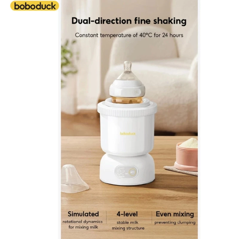 Boboduck Baby Milk Bottle Shaker | 24H Heat Preservation, 4-Speed Rotation, Low-Noise Magnetic Motor, Type-C Powered