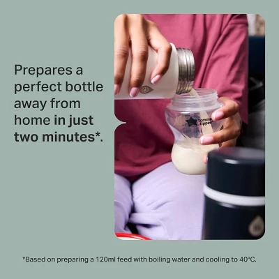 Tommee Tippee PrepGo Formula Feed Maker Set – Portable Hot & Cool Flasks with LED Temperature Display, Fast 2-Minute Feed Cooling