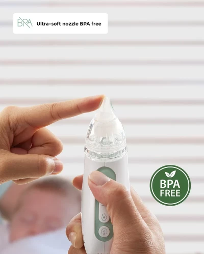 Momcozy Baby Nasal Aspirator, Strong Suction, Long Battery Life, BPA-Free Tips & Soothing Lullabies