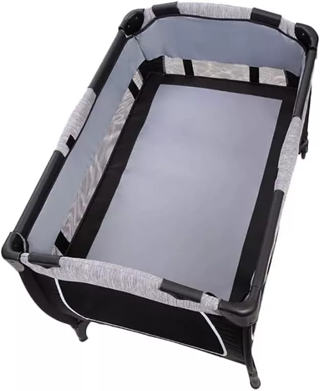 4-in-1 Convertible Baby Playpen with Bassinet, Changing Table & Traveling Tote Bag, Portable Playard with Canopy, Wheel & Storage Organizer