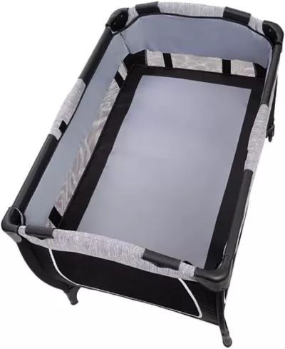 4-in-1 Convertible Baby Playpen with Bassinet, Changing Table & Traveling Tote Bag, Portable Playard with Canopy, Wheel & Storage Organizer