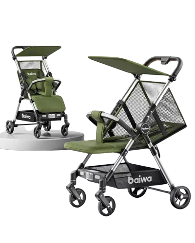 Baiwa Baby Stroller, Foldable Travel Umbrella Cart, Lightweight Stroller & Compact Reclining Pocket Stroller with Music & Light Canopy for Babies