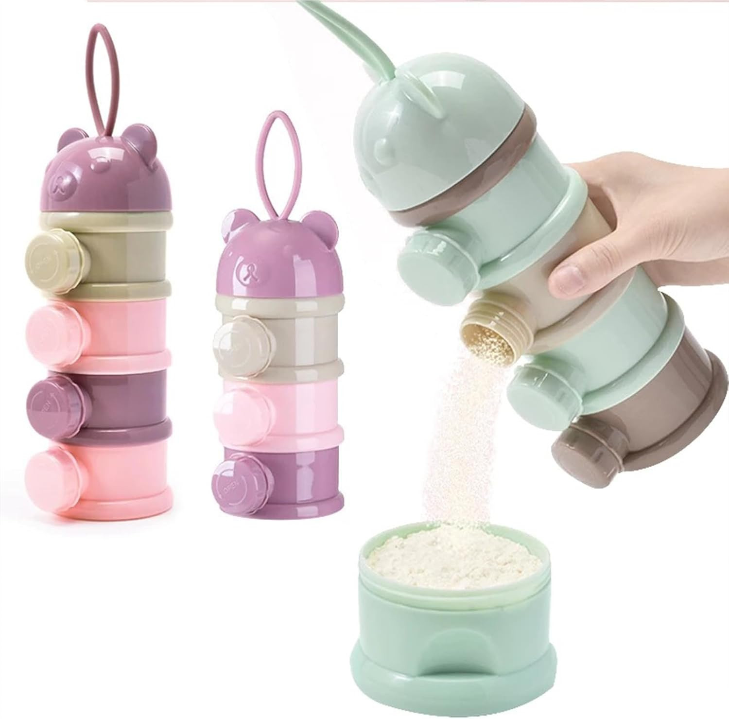 Portable Baby Milk Powder Dispenser Box - 3 tier