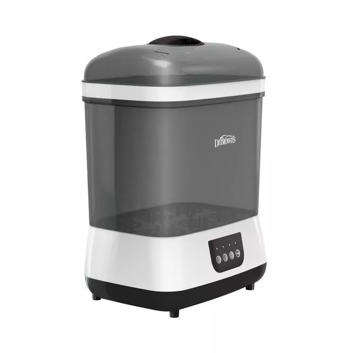 Dr. Brown Baby Bottle Sterilizer and Dryer with HEPA Filters – 3-in-1 Steam Sterilize, Dry, Auto Shut-Off & 24-Hour Storage
