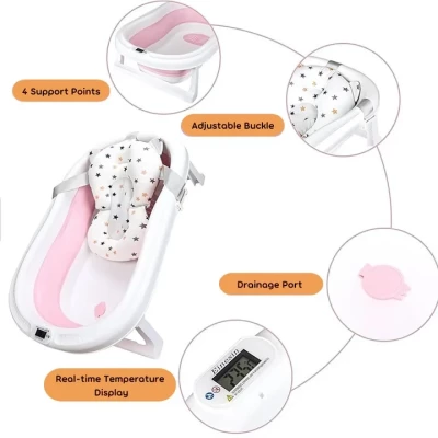 Portable Non-slip Baby Bathtub for Infants to Toddlers