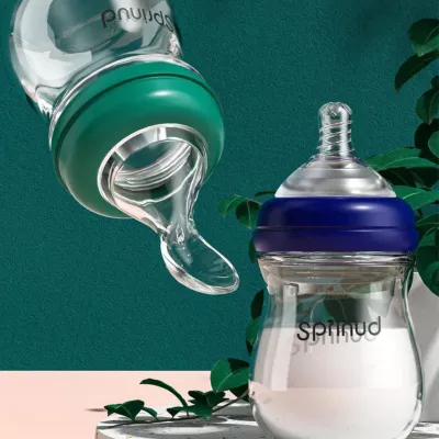 Sprinud Baby Glass Bottle Set | 80ml & 160ml Bottles, Teat, & Pacifier Suitable for 0m+