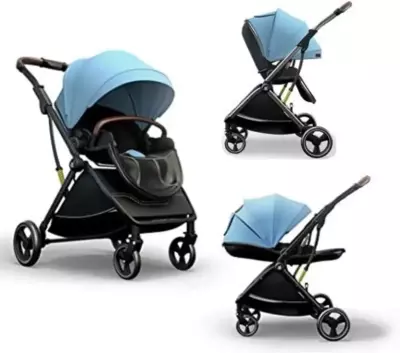 Coballe Baby Stroller, 3 in 1 - Blue