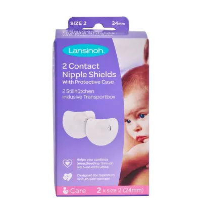 Lansinoh  Contact Nipple Shield for Breastfeeding, Nipple Shield with Protective Case | 2pcs