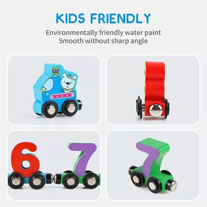 Wooden Magnetic Number Train