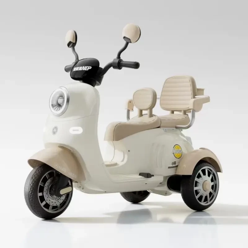 Three Wheel New Children Electric Ride on Car Motorcycle, With Built-in Music, LED Lights, Bluetooth, and USB Connectivity, Suitable For Age 1-5