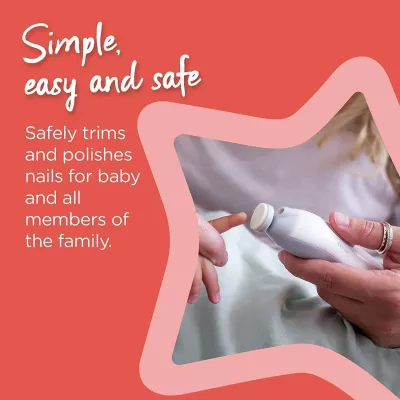 Tommee Tippee Electric Baby Nail File Trimmer, Battery-Powered