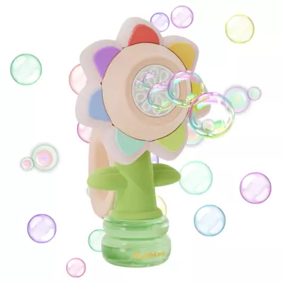 Sunflower Bubble Machines for Kids, Automatic Bubble Blower, Rechargeable & Battery Operated, Indoor/Outdoor Party Toy for Toddlers