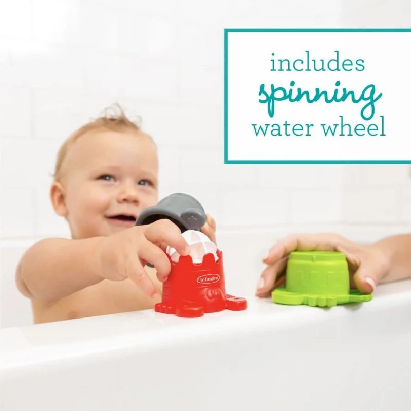 Infantino Stack O' Fun with Water Wheel, Infants 9-12 Months, Multicolor, 7-Piece Set