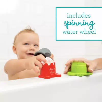 Infantino Stack O' Fun with Water Wheel, Infants 9-12 Months, Multicolor, 7-Piece Set