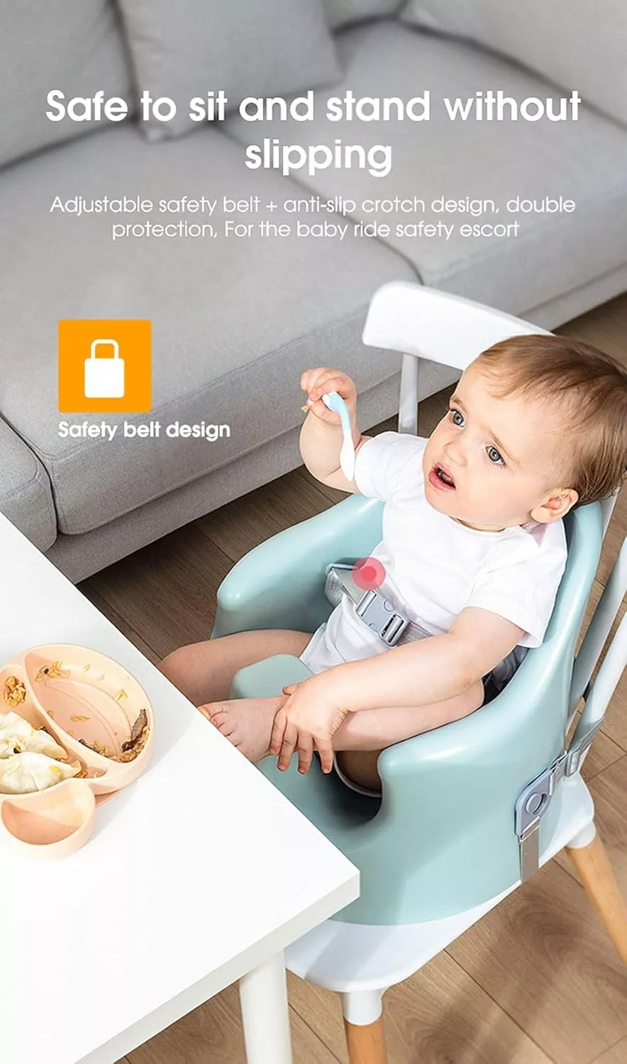 Aibedo 4-in-1 Baby High Chair – Adjustable Baby Dining & Feeding Seat for 6 Months plus, Portable Toddler Highchair for Home & Restaurant Use