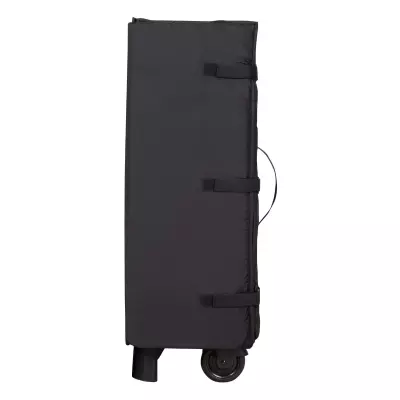 4-in-1 Convertible Twins Baby Playpen with Bassinet, Changing Table & Traveling Tote Bag, Portable Playard with Canopy, Wheel & Storage Organizer