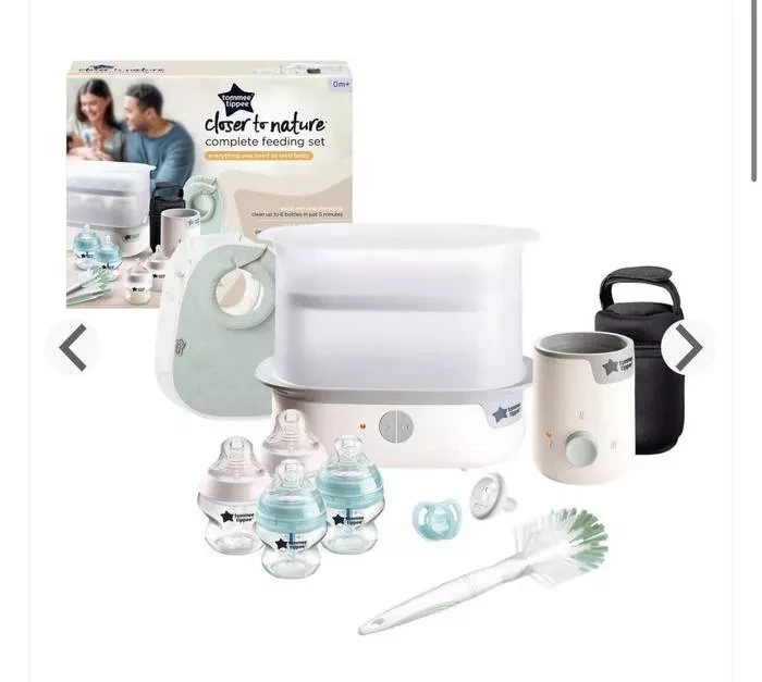 Tommee Tippee Closer to Nature Complete Feeding Set with Electric Steam Steriliser, Bottle Warmer, Soothers & Bottles for Newborns