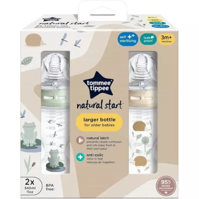 Tommee tippee Decorated Pond Natural Start 2 pack 340ml bottles
