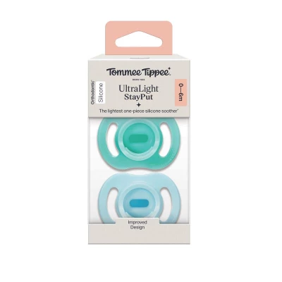 Tommee Tippee Breast-Like Soothers, Skin-Like Feel, Silicone Breast-Shaped Teat, 0-6m, 2 Pack