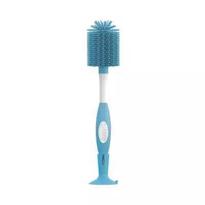 Dr. Brown’s Soft Touch Bottle Brush – No-Slip Grip, Suction Cup Base, BPA-Free, & Dishwasher Safe