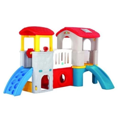 Kids Indoor & Outdoor Play Center | Durable Playhouse with Slide & Activity Zone (300×178×170 cm)