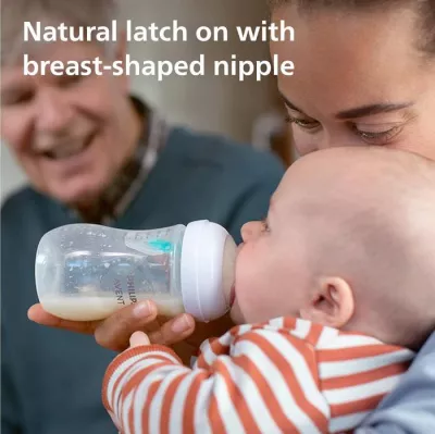 Philips Avent Natural Response Baby Bottle - 260ml Baby Milk Bottle with AirFree Vent, BPA Free for Newborn Babies Aged 1 Months+