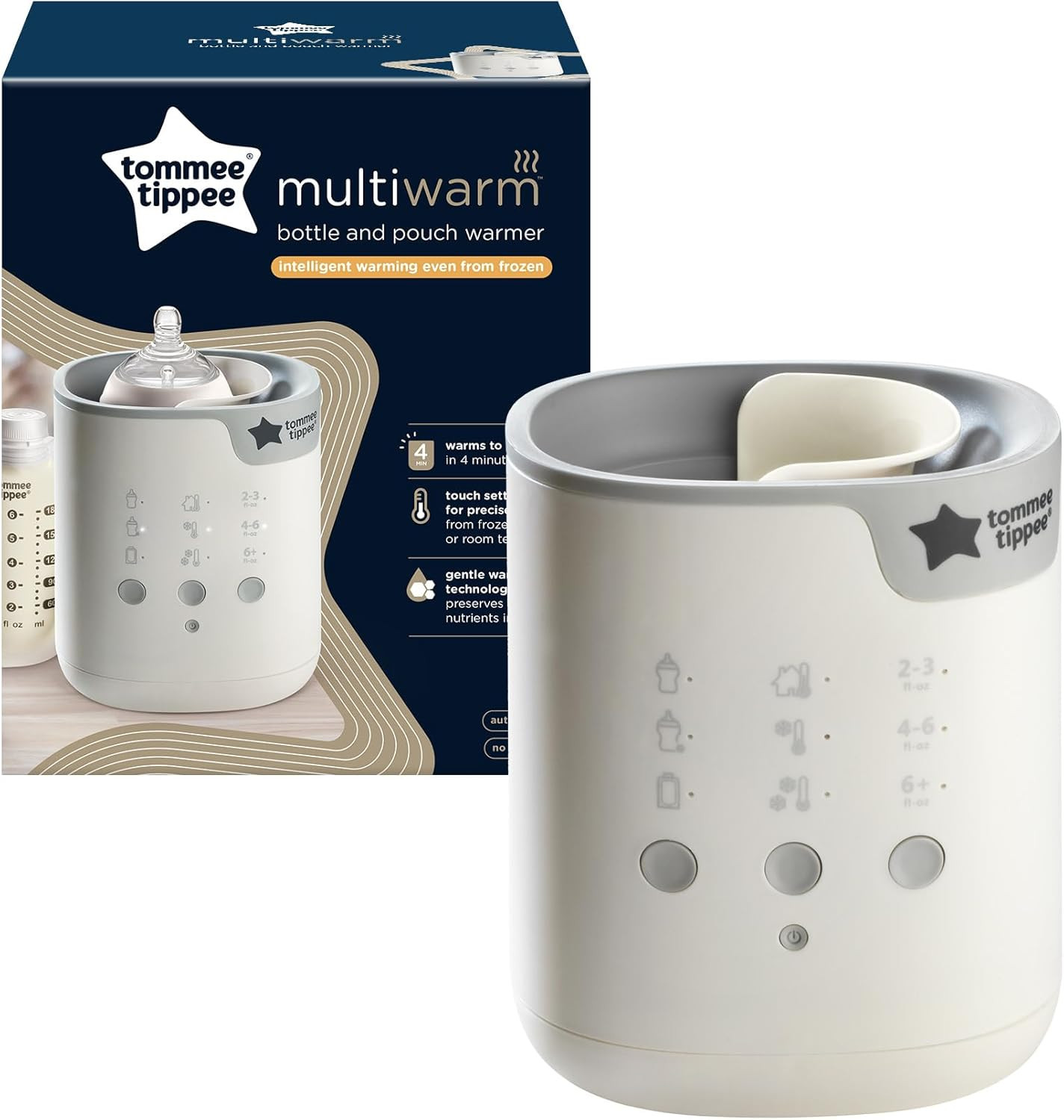 Tommee Tippee Multiwarm Bottle and Pouch Warmer, Warms Baby Feeds to Body Temperature in Minutes, Automatic Timer