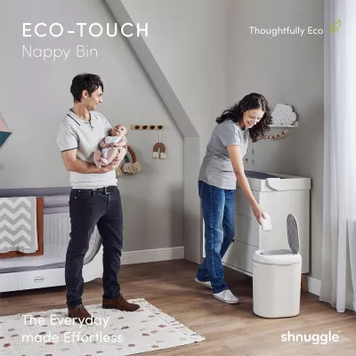 Shnuggle Eco-Touch Nappy Bin, White