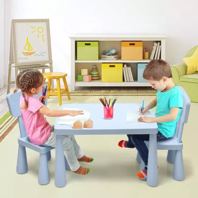 Multifunctional Kids Table and Chair Set, Suitable Height Kids Furniture With Smooth Surface