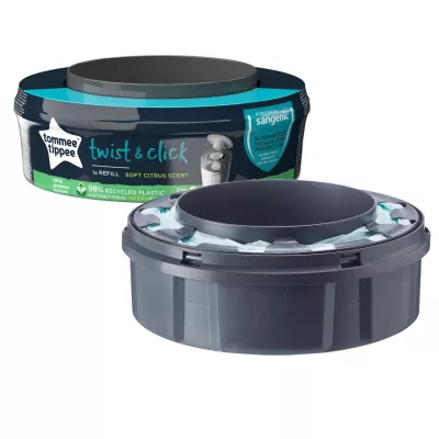 Tommee Tippee Twist & Click  Sangenic Diaper Bin Refill Cassette, single, 1 pack