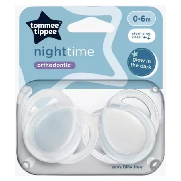 Tommee Tippee Night Time Pacifier, 2 pack soother for babies
