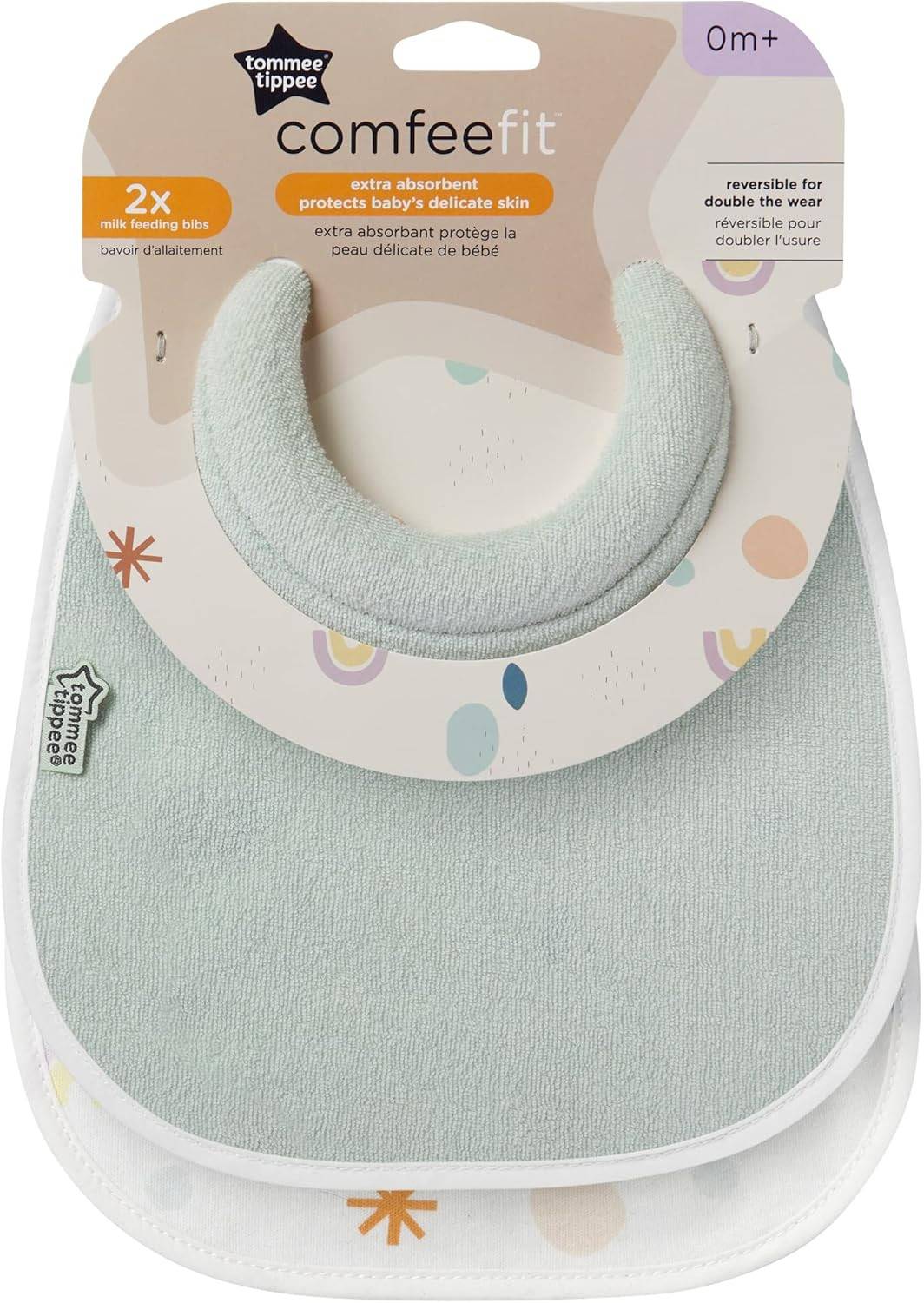 Tommee Tippee Milk Feeding Bibs, Cream, Pack of 2