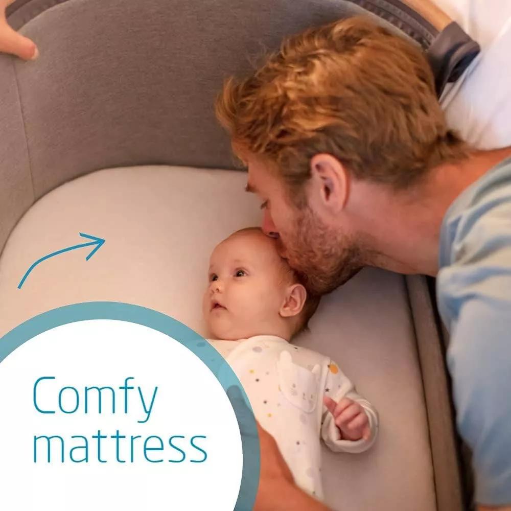 Maxi-Cosi Iora Co-Sleeper Crib – Foldable Baby Bedside Crib for 0-6 Months | Adjustable Incline & Height, Comfortable Mattress, Easy to Carry