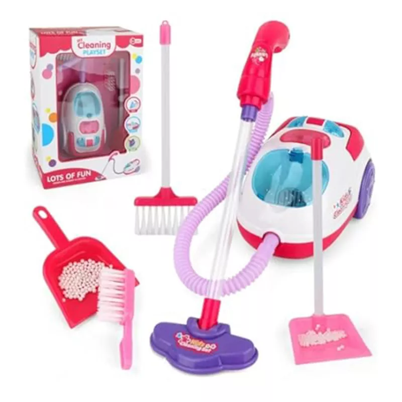 Toddler Vacuum Cleaner Toy Set, Kids Housekeeping Cleaning Toys for Boys & Girls with Pretend Play Cordless Vacuum, Broom, Brush & Dustpan