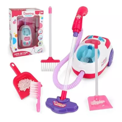Toddler Vacuum Cleaner Toy Set, Kids Housekeeping Cleaning Toys for Boys & Girls with Pretend Play Cordless Vacuum, Broom, Brush & Dustpan