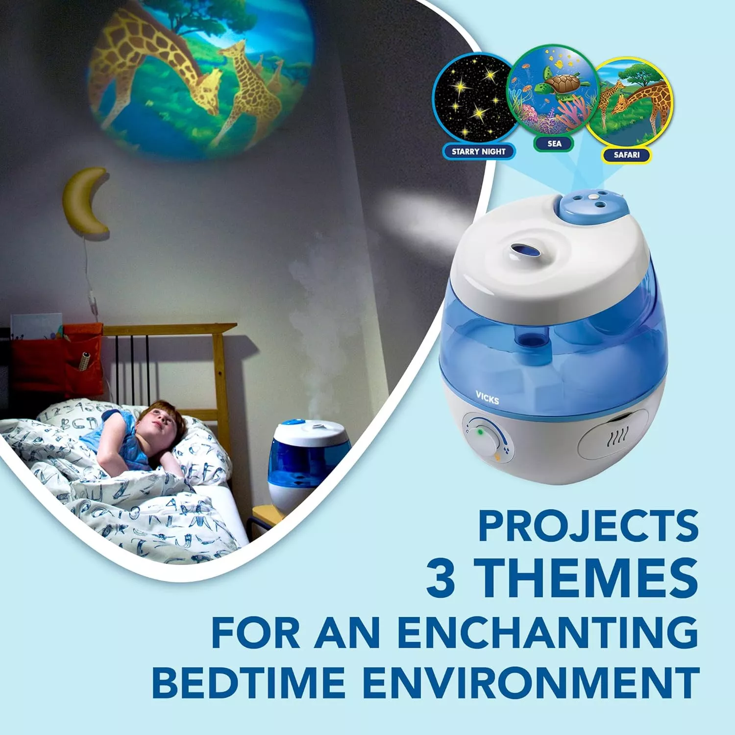 Vicks VUL575 Sweet Dreams Cool Mist Humidifier with Image Projector