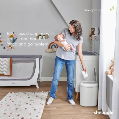 Shnuggle Eco-Touch Nappy Bin, White