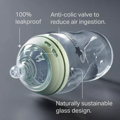Tommee Tippee Baby Bottles, Natural Start Glass