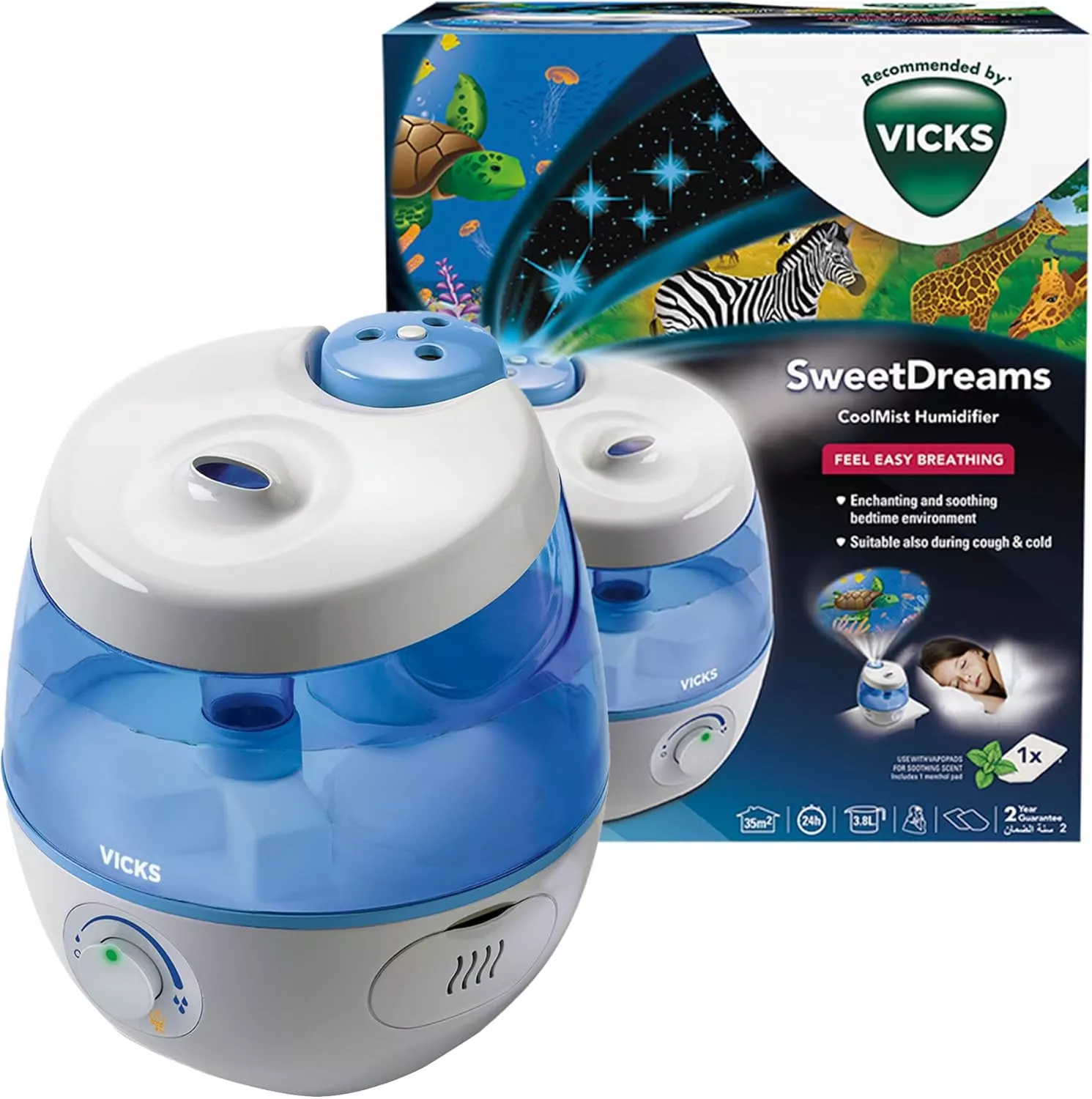 Vicks VUL575 Sweet Dreams Cool Mist Humidifier with Image Projector