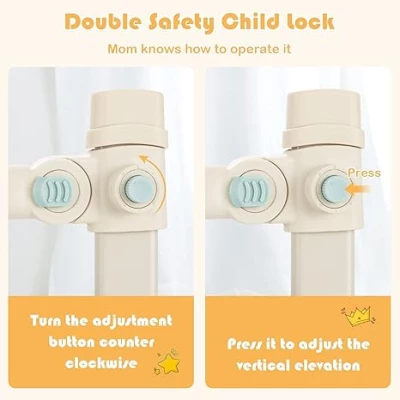 Extra Long Toddler Bed Rail Guard with Double Safety Lock | Foldable Baby Bed Guard for Twin, Full, Queen & King Beds