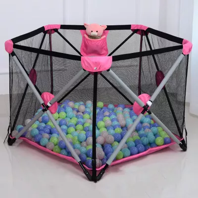 Portable and Foldable Baby Playpen, Kids Safety Fence with Carry Bag, Large Indoor & Outdoor Toddler Play Yard, Mesh Panels, Storage Bag