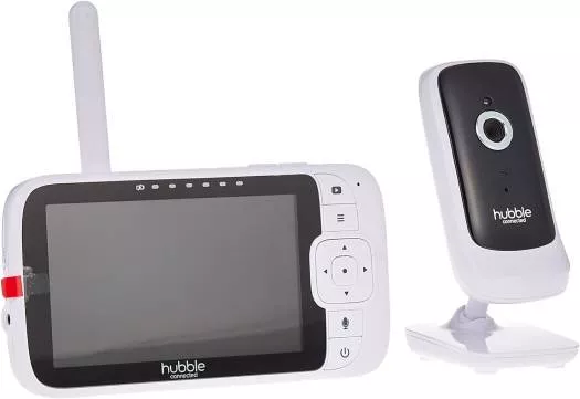 Hubble Nursery View Premium Baby Monitor – 5” Screen, Remote Camera, 2-Way Audio, Night Vision, Lullabies & 1000ft Range