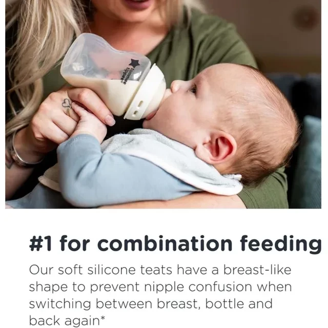 Tommee Tippee Baby Bottles, Natural Start Glass Anti-Colic Baby Bottle with Slow Flow Breast-Like Teat, 150ml, 0m+